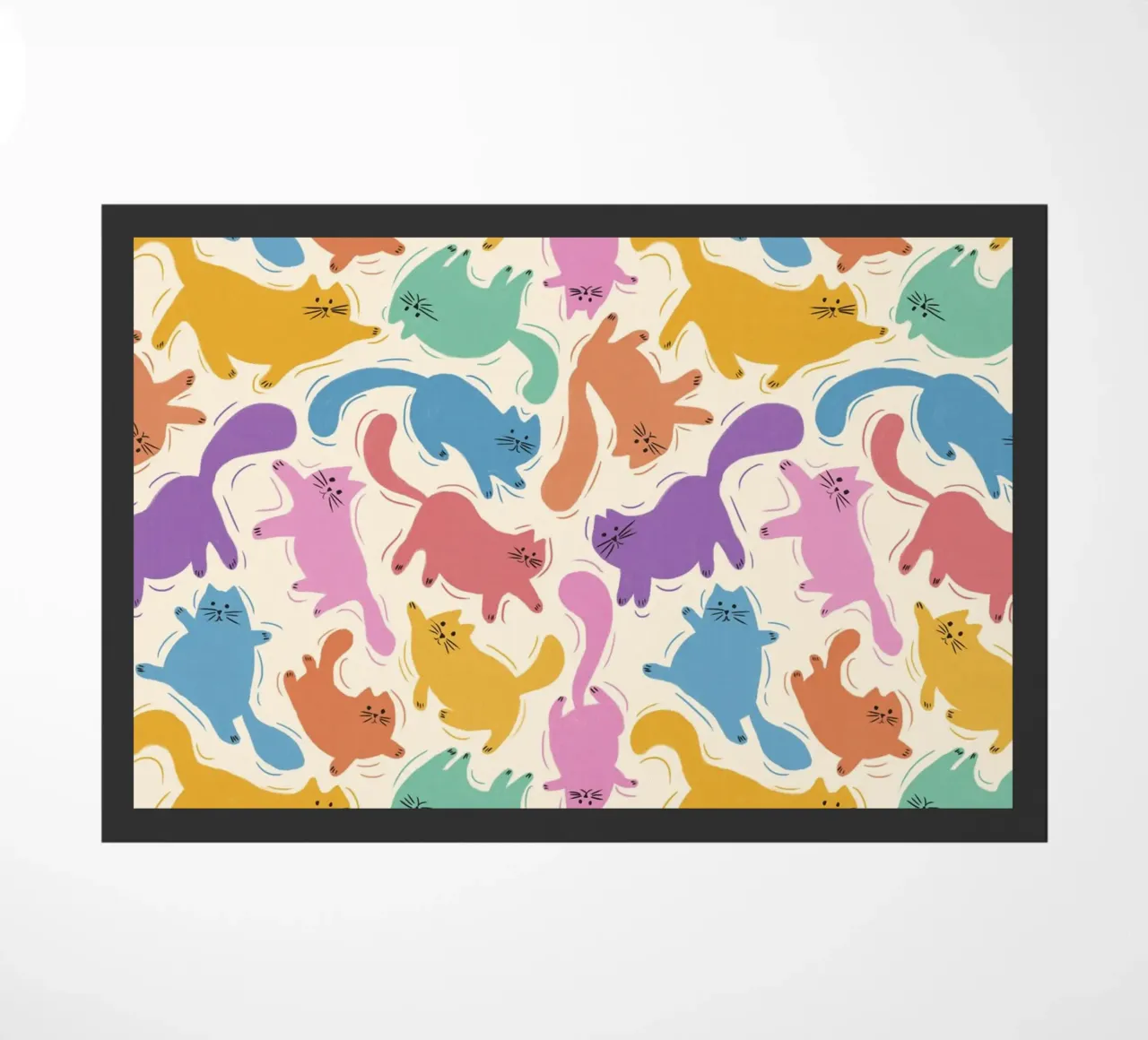 Rainbow Cats Playful Colorful Pattern for Cat Lovers zerbino da showmemars
