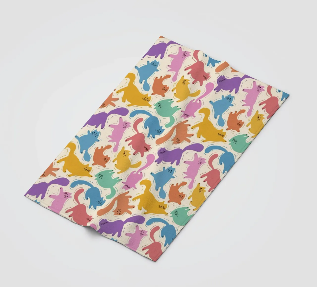 Rainbow Cats Playful Colorful Pattern for Cat Lovers coperta in pile da showmemars