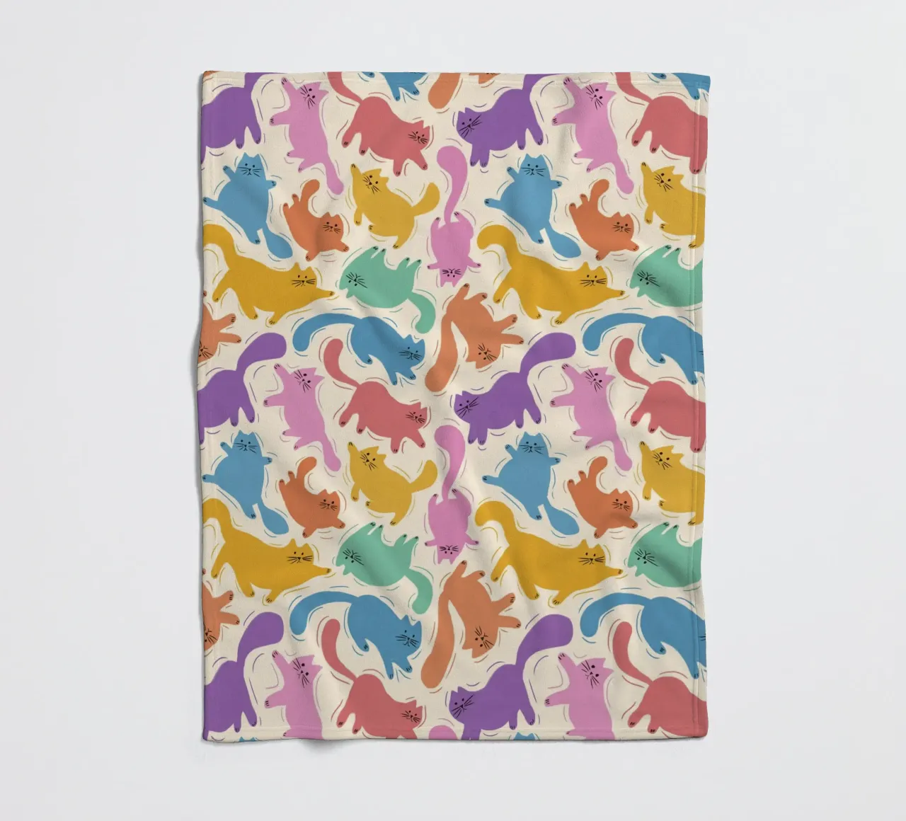 Rainbow Cats Playful Colorful Pattern for Cat Lovers coperta in pile da showmemars