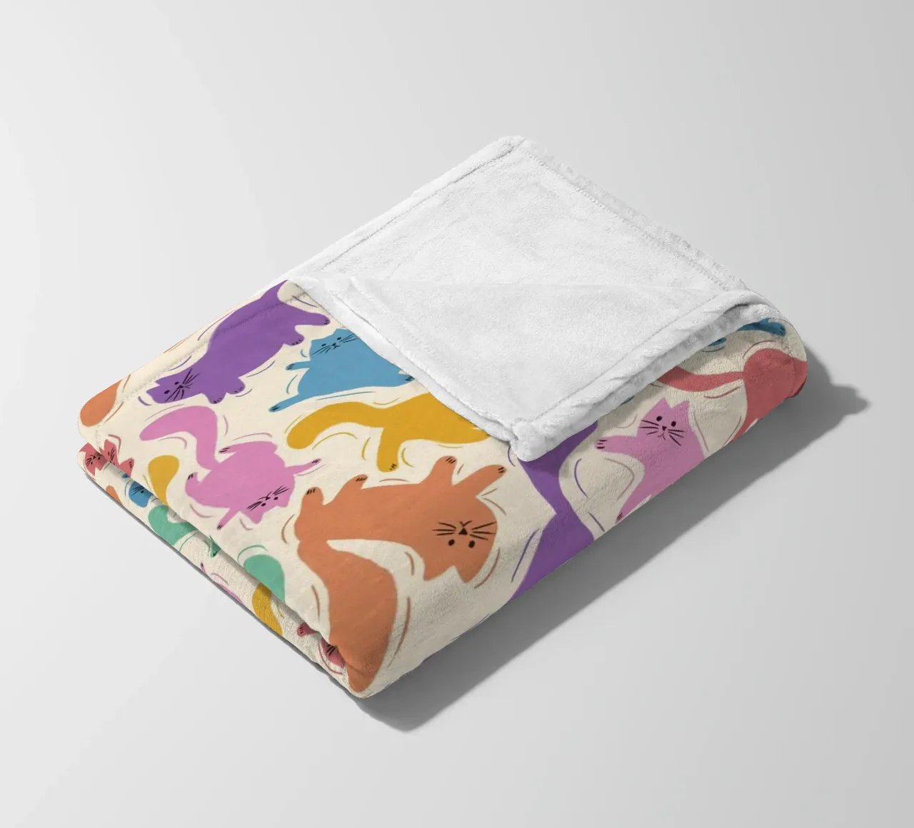 Rainbow Cats Playful Colorful Pattern for Cat Lovers coperta in pile da showmemars