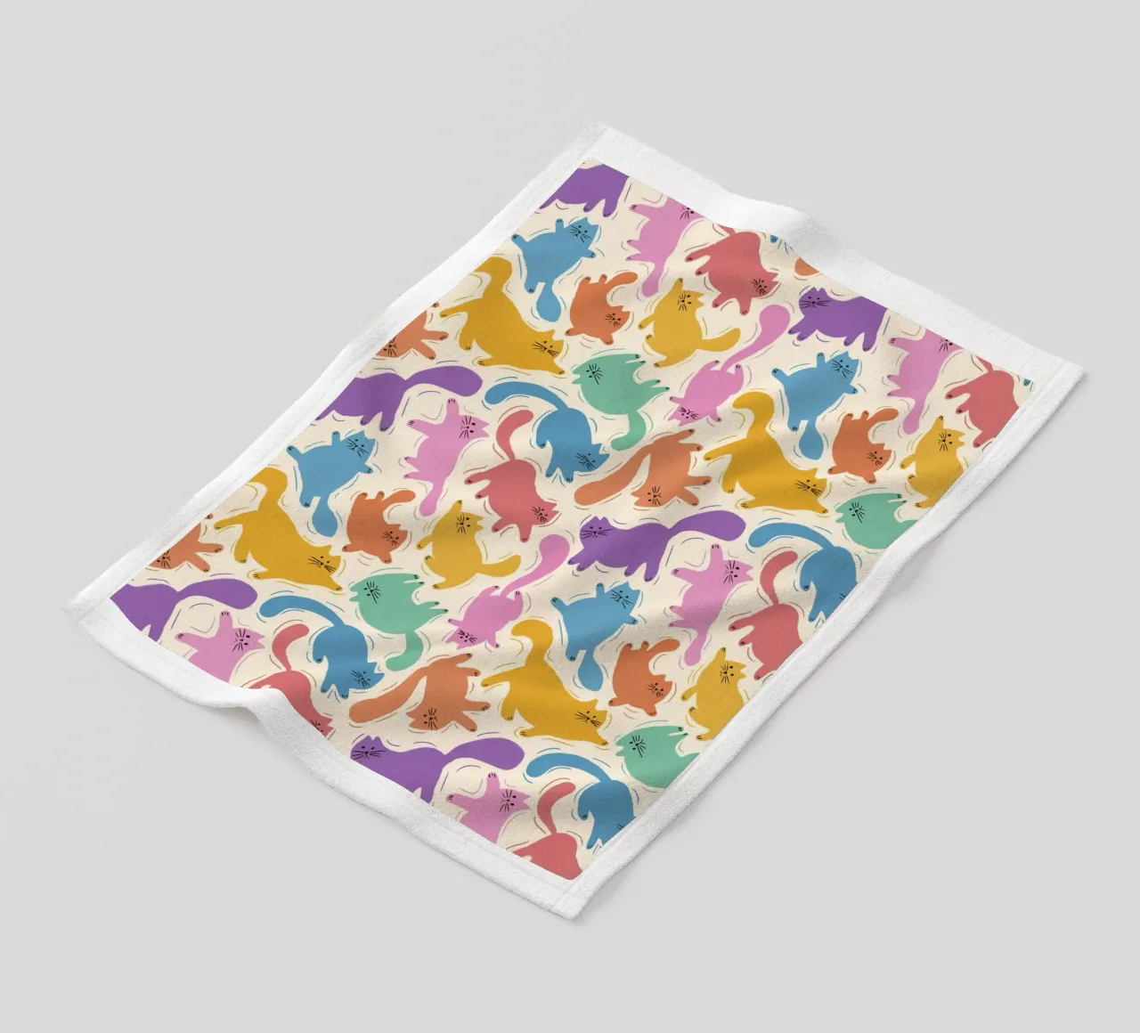 Rainbow Cats Playful Colorful Pattern for Cat Lovers coperta in pile da showmemars