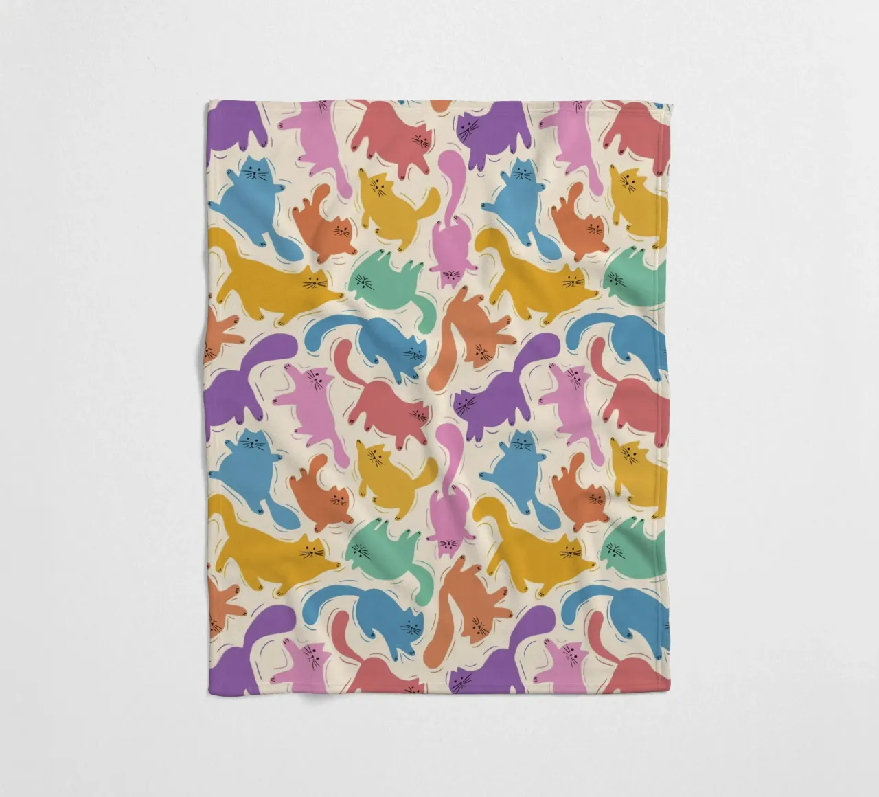 Rainbow Cats Playful Colorful Pattern for Cat Lovers coperta in pile da showmemars