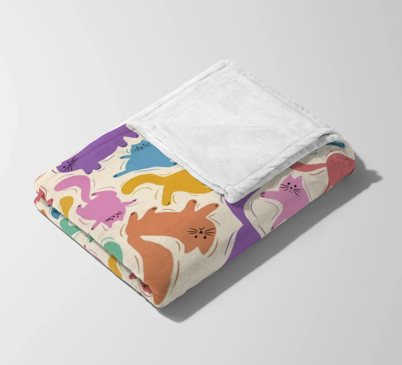 Rainbow Cats Playful Colorful Pattern for Cat Lovers coperta in pile da showmemars