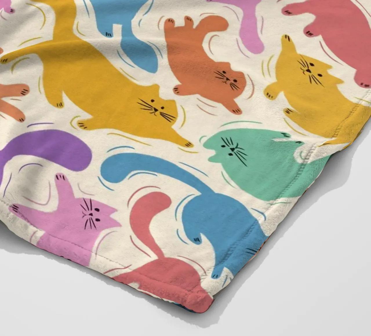Rainbow Cats Playful Colorful Pattern for Cat Lovers coperta in pile da showmemars