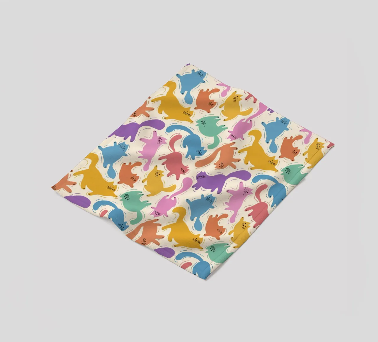 Rainbow Cats Playful Colorful Pattern for Cat Lovers coperta in pile da showmemars