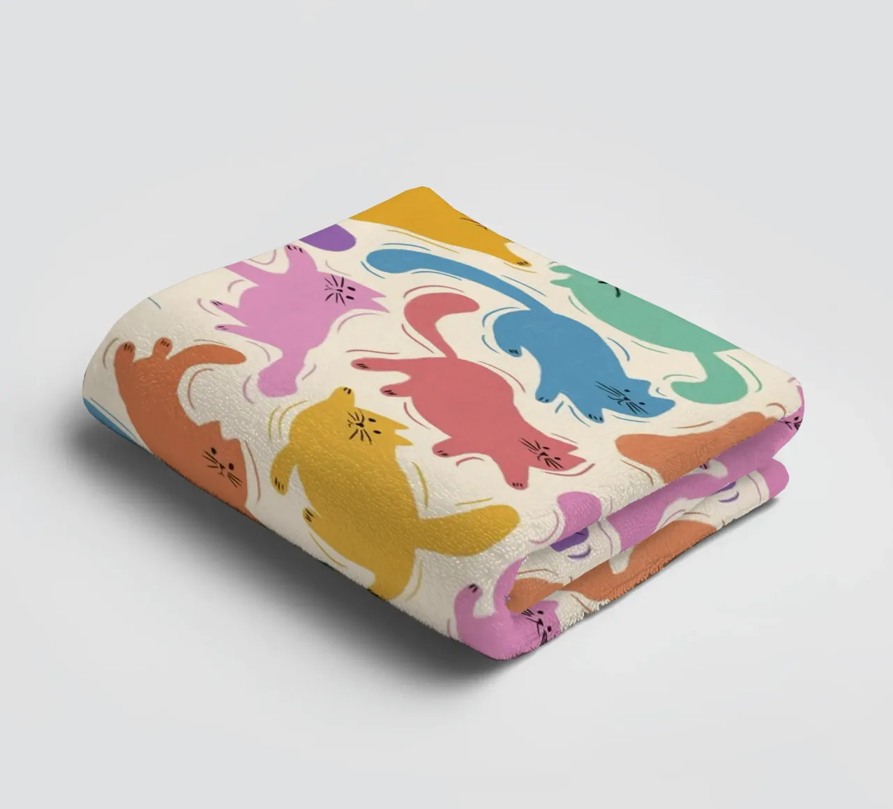 Rainbow Cats Playful Colorful Pattern for Cat Lovers asciugamano da bagno da showmemars