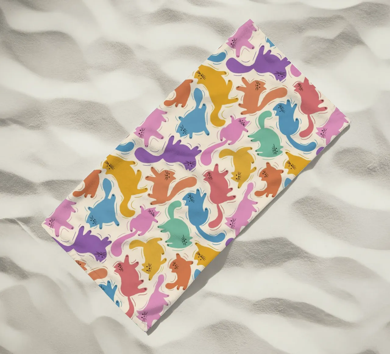 Rainbow Cats Playful Colorful Pattern for Cat Lovers telo mare da showmemars