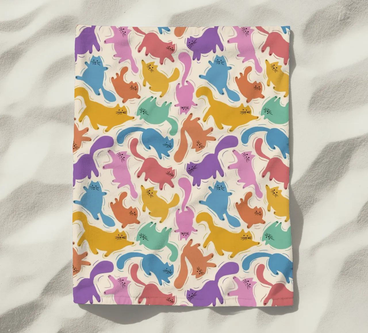 Rainbow Cats Playful Colorful Pattern for Cat Lovers telo mare da showmemars