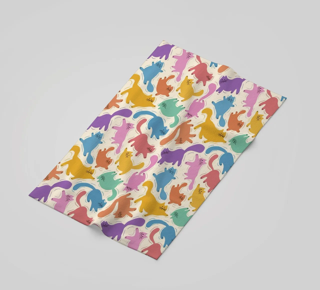 Rainbow Cats Playful Colorful Pattern for Cat Lovers telo mare da showmemars