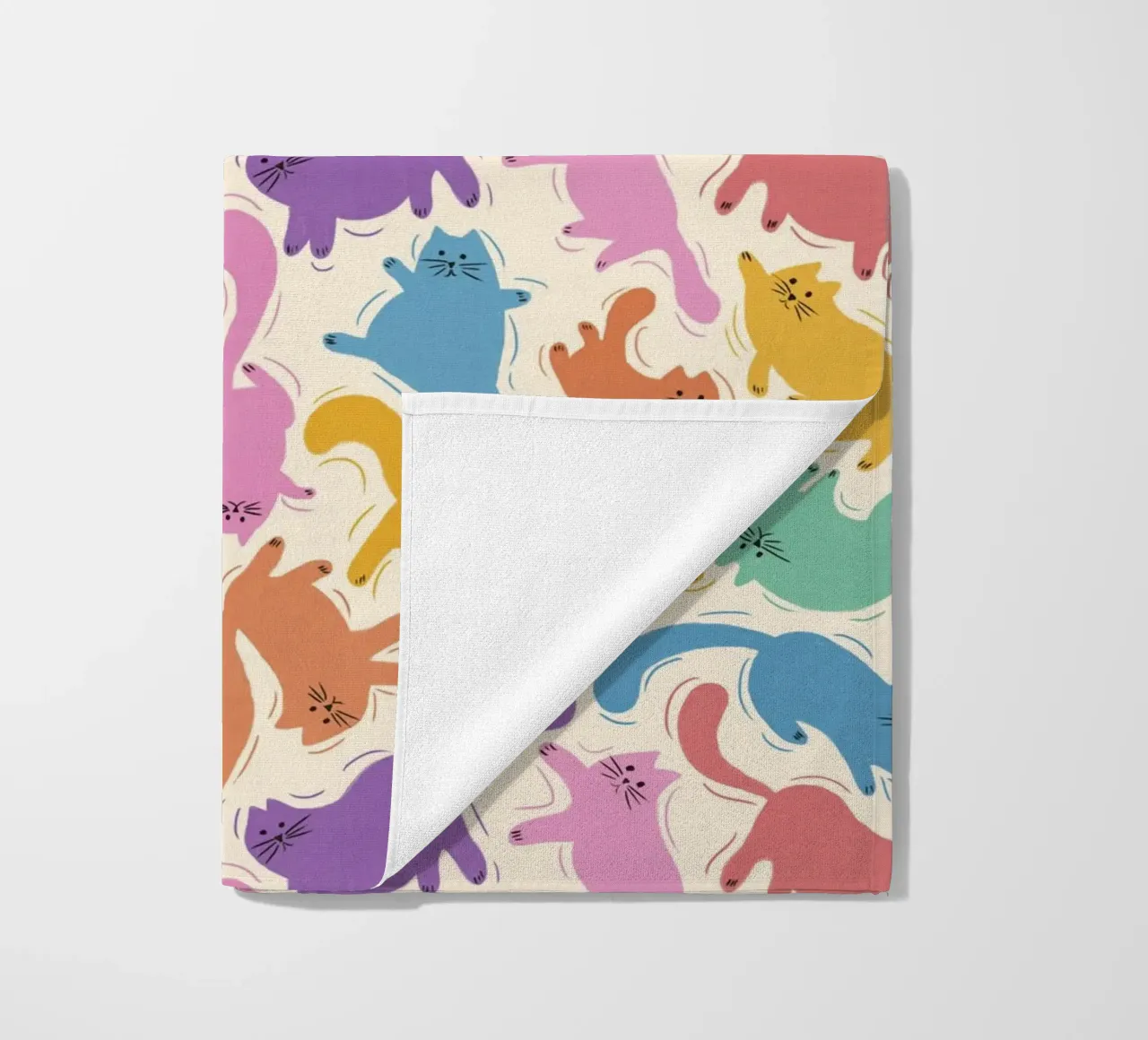 Rainbow Cats Playful Colorful Pattern for Cat Lovers telo mare da showmemars