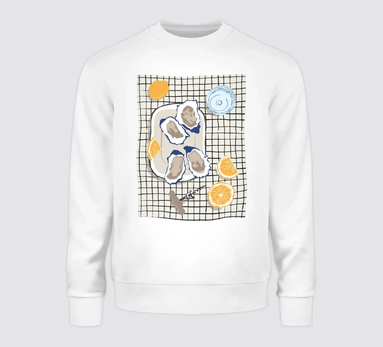 Picnic ostriche e limoni felpa da Peaches Art Prints