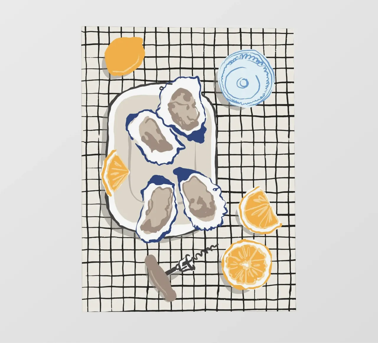 Picnic ostriche e limoni pellicola backlit da Peaches Art Prints