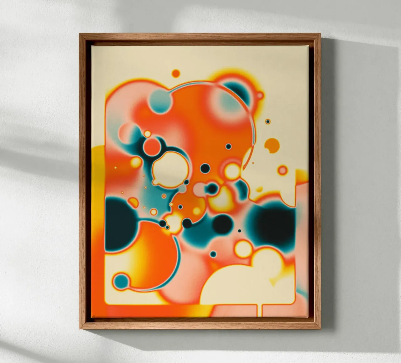 CHEMISCHE REACTIE canvas met Baklijst van Jazzberry Blue