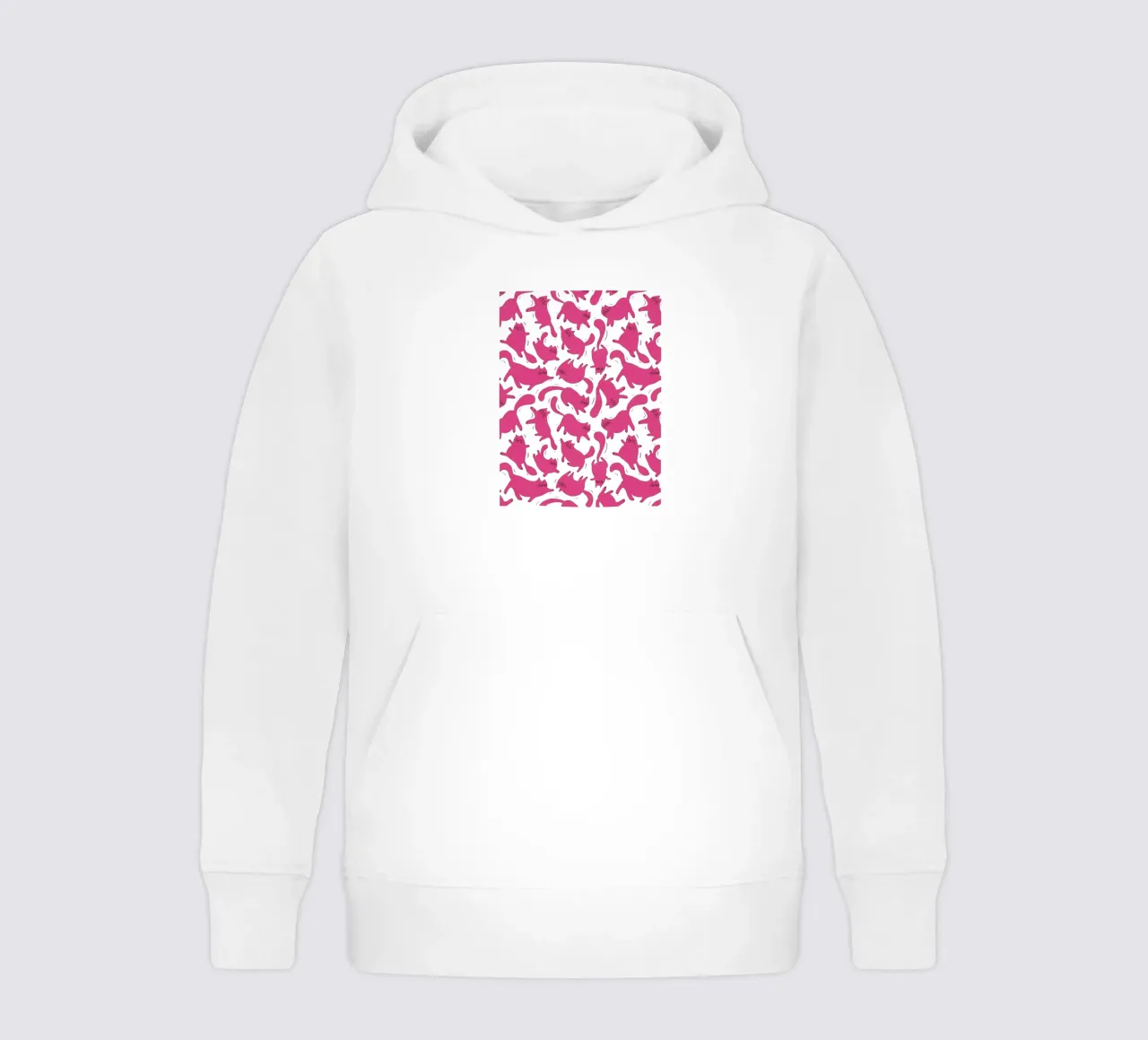 Hot Pink Cats Playful Fun Pattern for Cat Lovers felpa bambino con cappuccio da showmemars