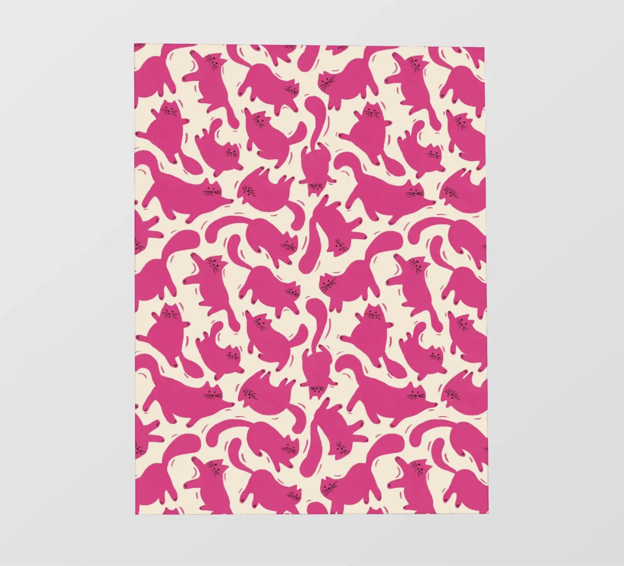 Hot Pink Cats Playful Fun Pattern for Cat Lovers telo in pvc da showmemars