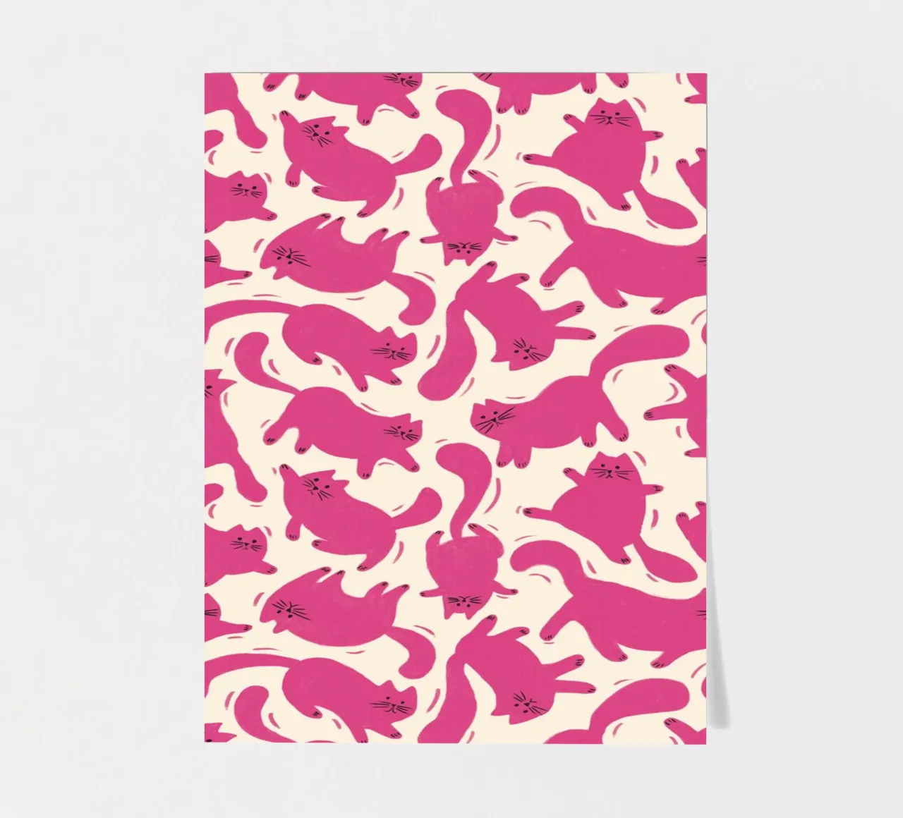 Hot Pink Cats Playful Fun Pattern for Cat Lovers sticker sheet by showmemars