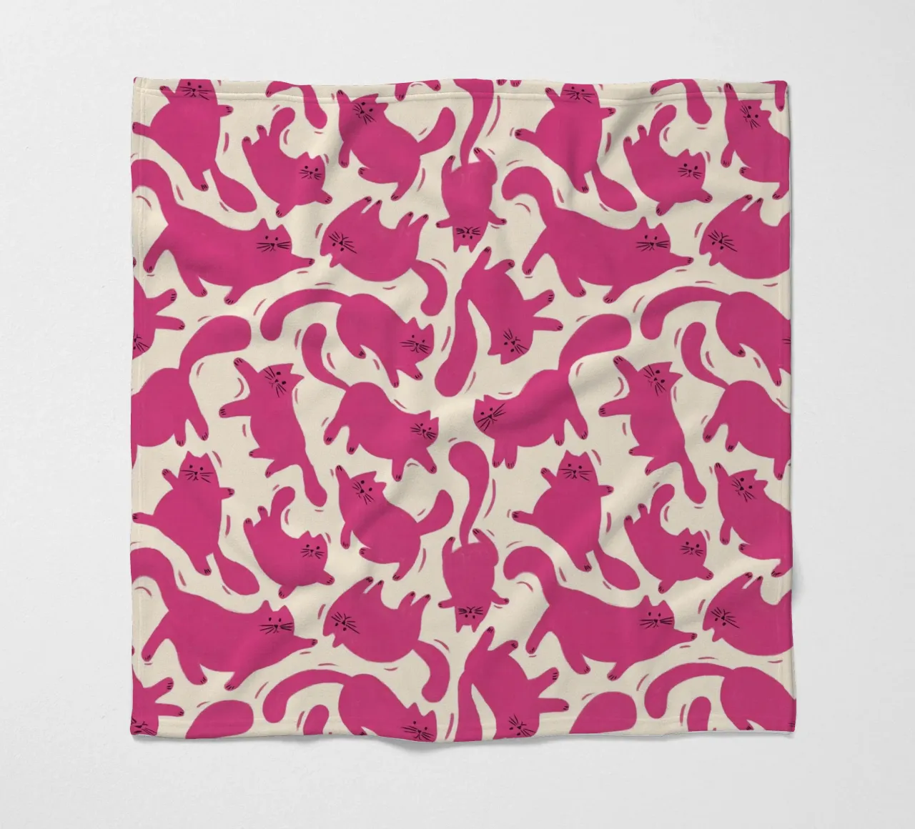 Hot Pink Cats Playful Fun Pattern for Cat Lovers coperta in pile da showmemars
