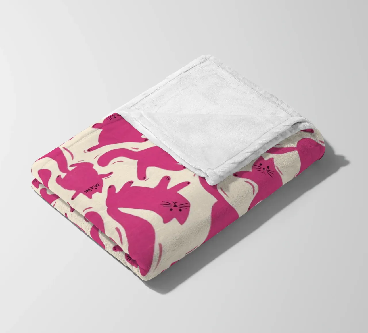 Hot Pink Cats Playful Fun Pattern for Cat Lovers coperta in pile da showmemars