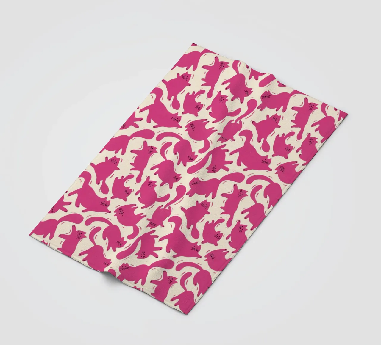 Hot Pink Cats Playful Fun Pattern for Cat Lovers coperta in pile da showmemars