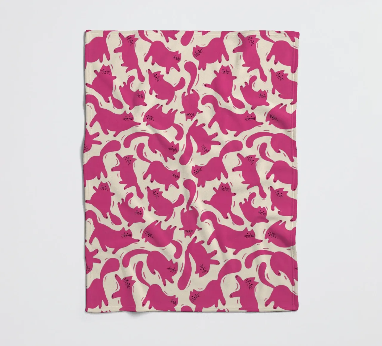Hot Pink Cats Playful Fun Pattern for Cat Lovers coperta in pile da showmemars