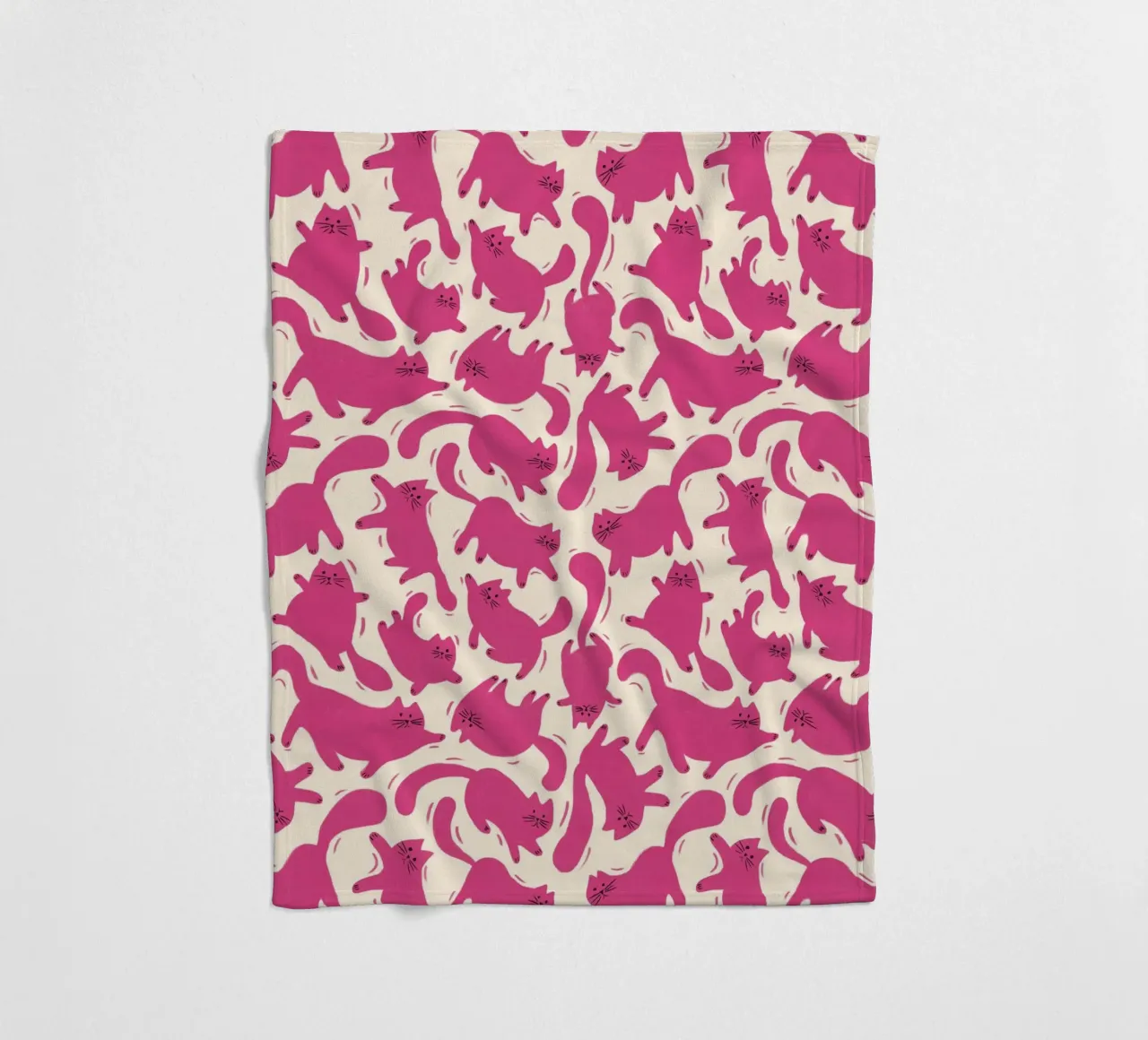 Hot Pink Cats Playful Fun Pattern for Cat Lovers coperta in pile da showmemars