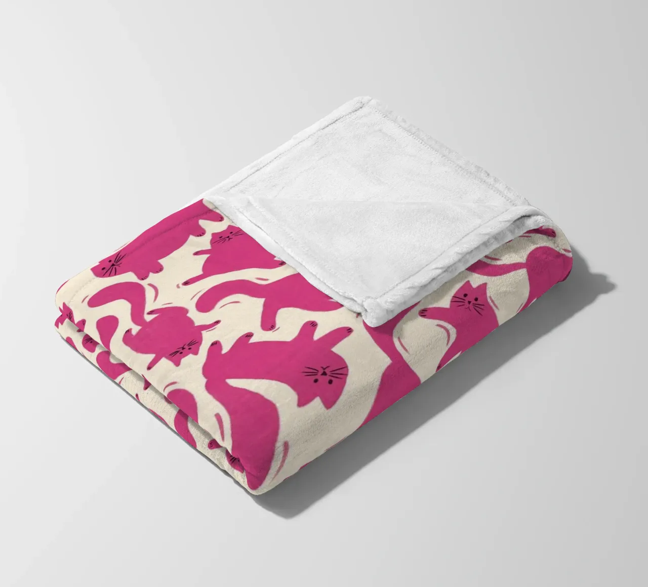 Hot Pink Cats Playful Fun Pattern for Cat Lovers coperta in pile da showmemars