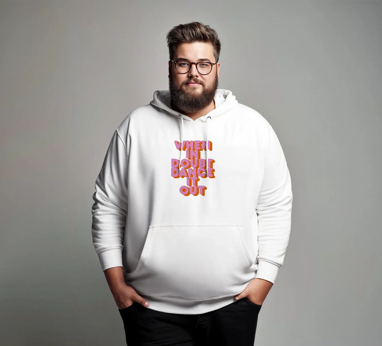 When in Doubt Dance It Out Fun Retro Typography felpa con cappuccio da showmemars