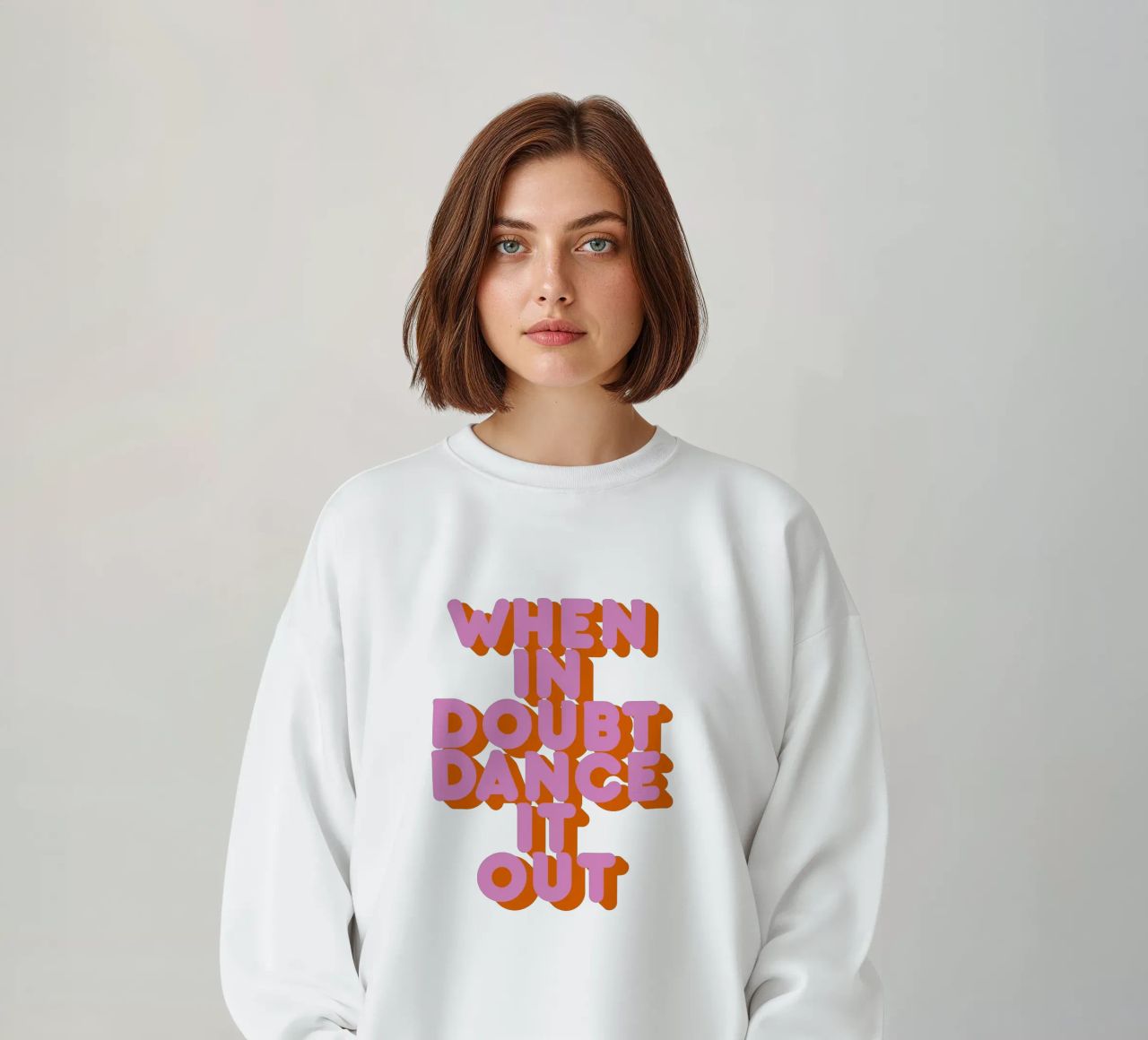 When in Doubt Dance It Out Fun Retro Typography felpa da showmemars