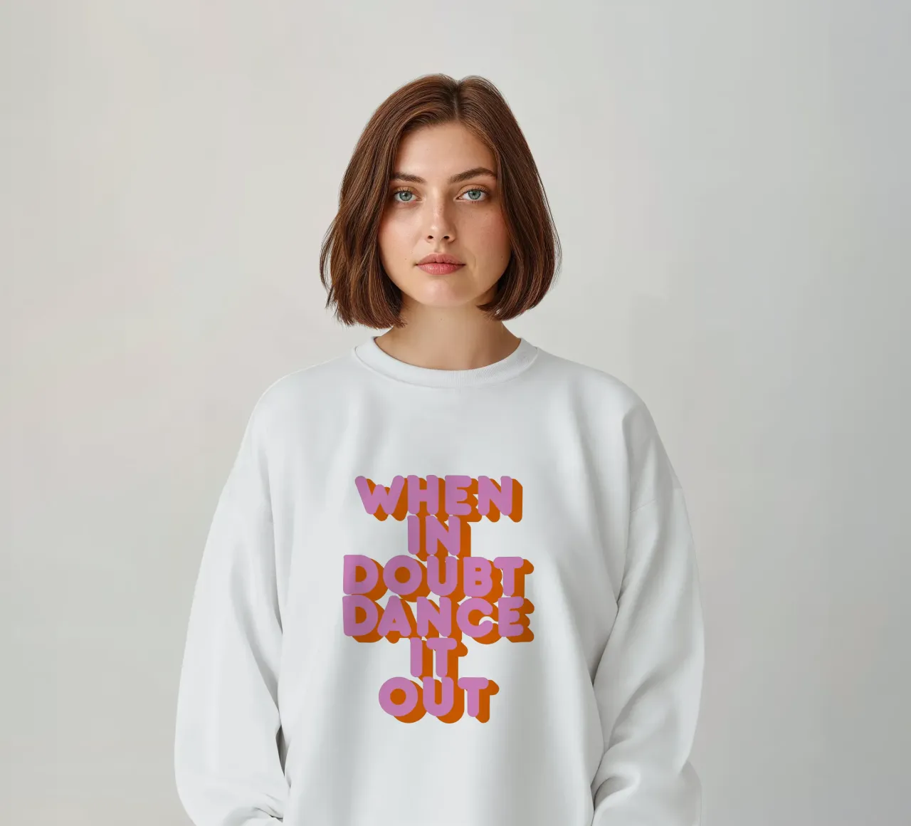 When in Doubt Dance It Out Fun Retro Typography felpa da showmemars