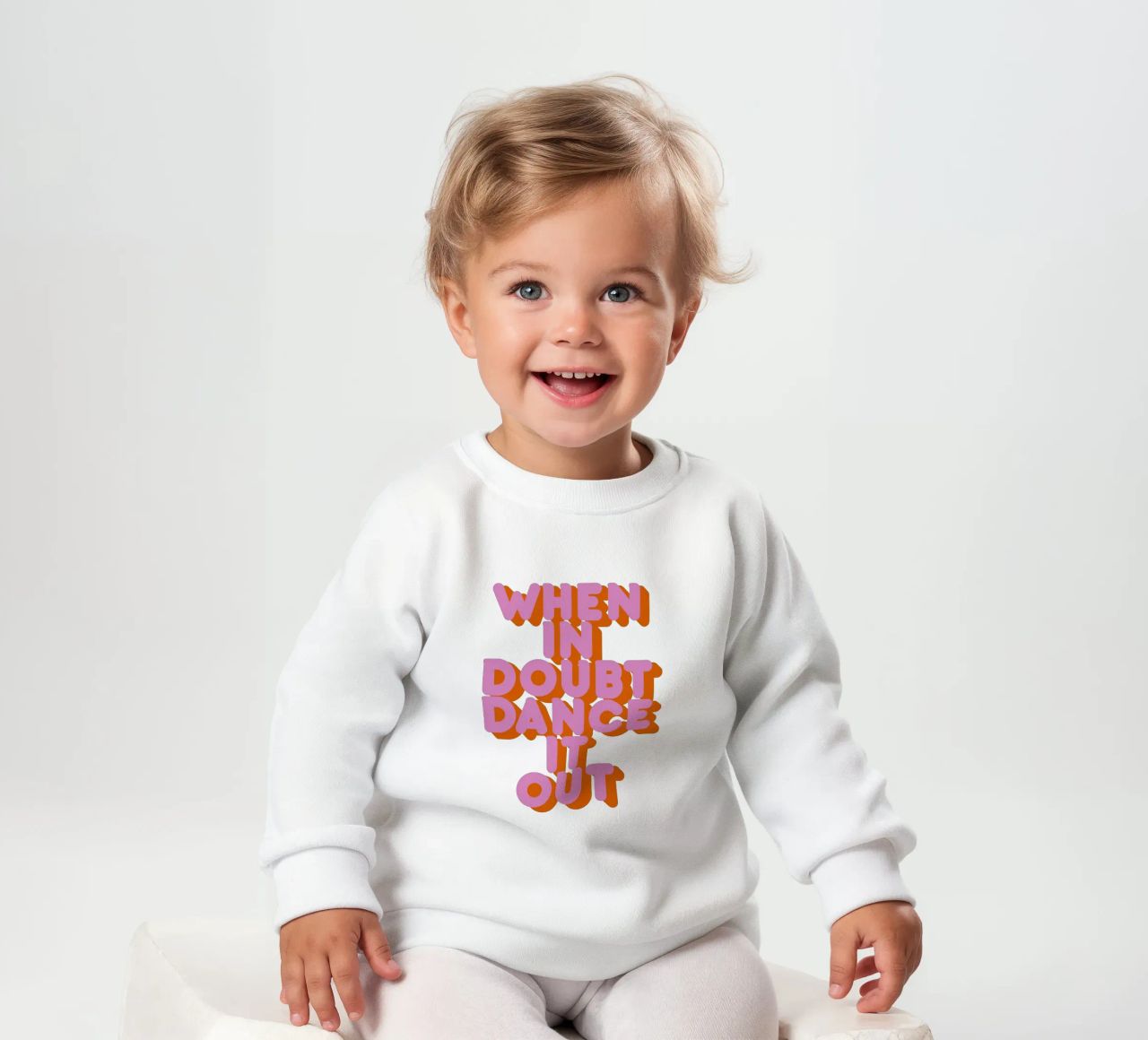When in Doubt Dance It Out Fun Retro Typography felpa neonato da showmemars