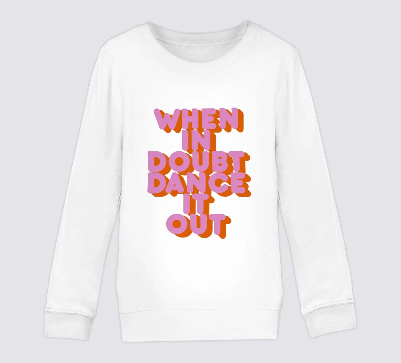 When in Doubt Dance It Out Fun Retro Typography felpa bambino da showmemars