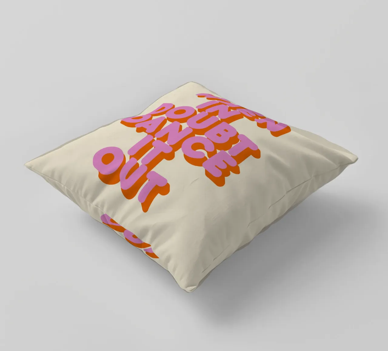 When in Doubt Dance It Out Fun Retro Typography Kissen von showmemars