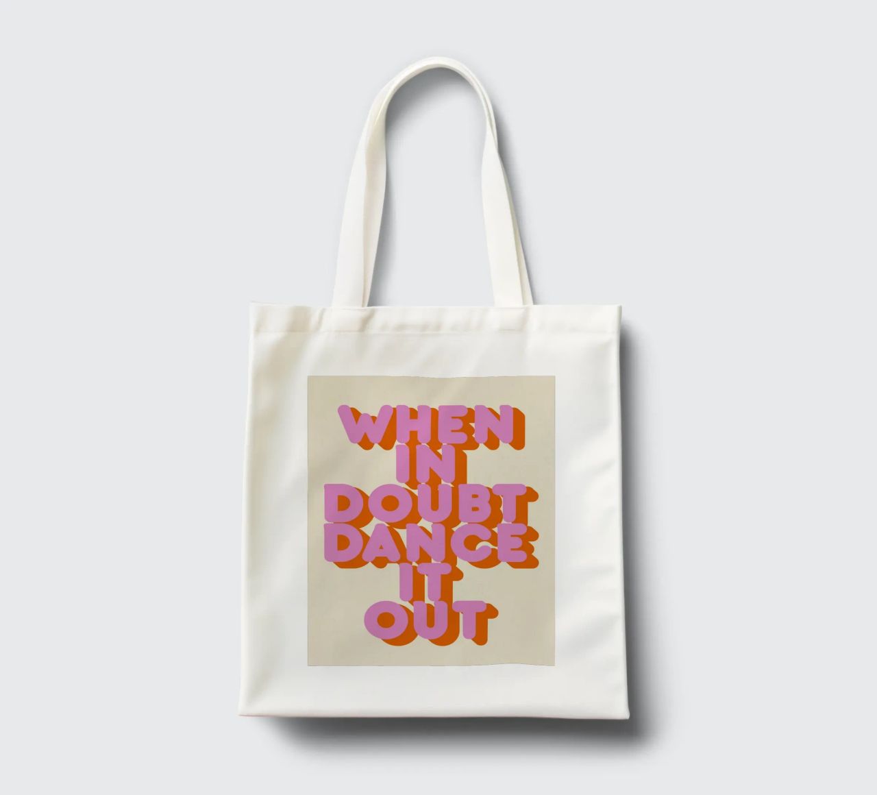 When in Doubt Dance It Out Fun Retro Typography borsa in juta da showmemars