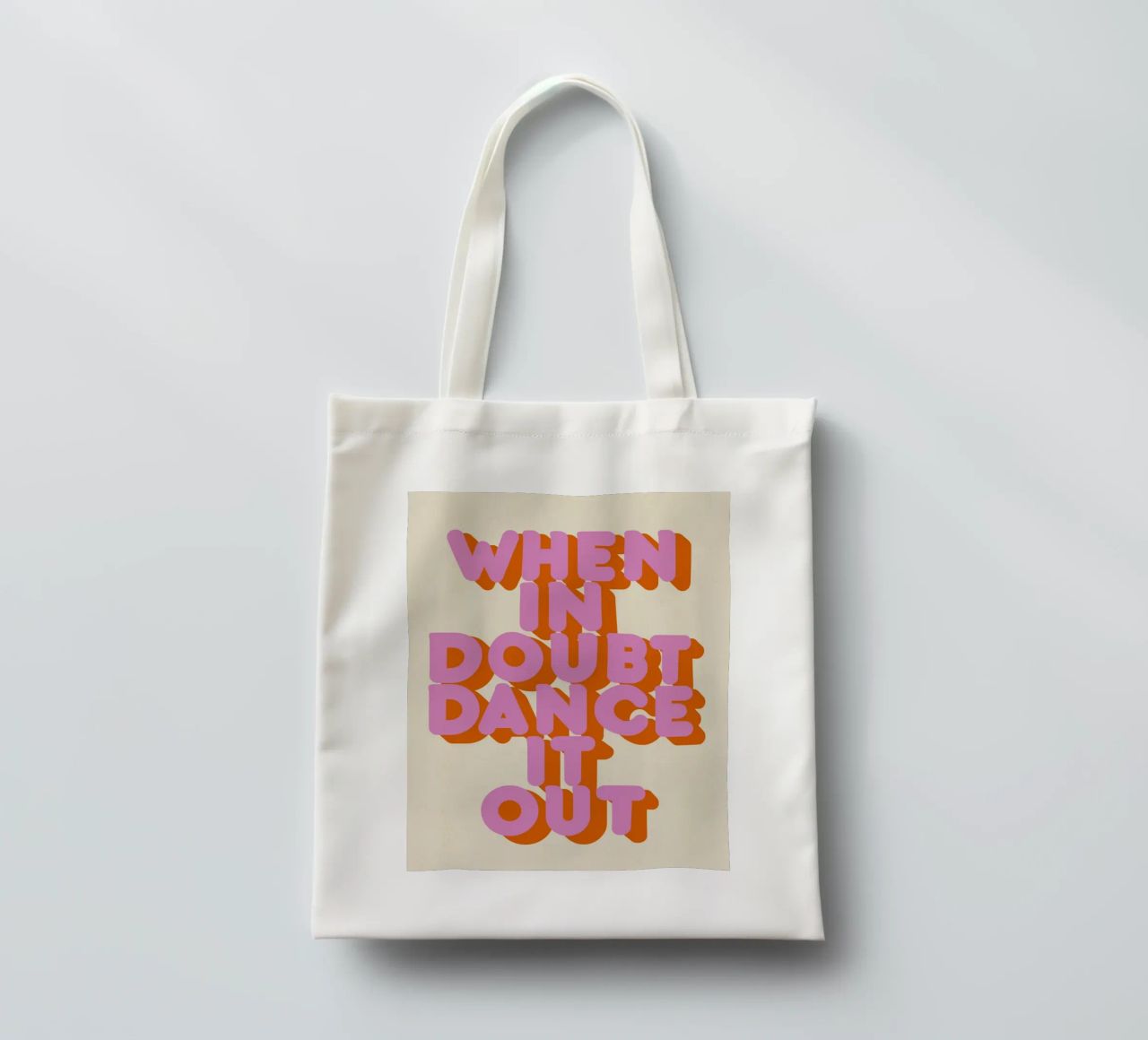 When in Doubt Dance It Out Fun Retro Typography borsa in juta da showmemars