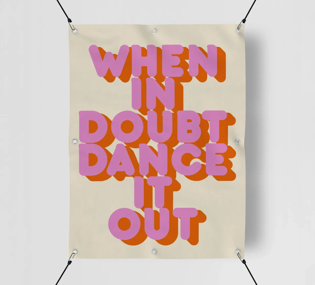 When in Doubt Dance It Out Fun Retro Typography telo in pvc da showmemars