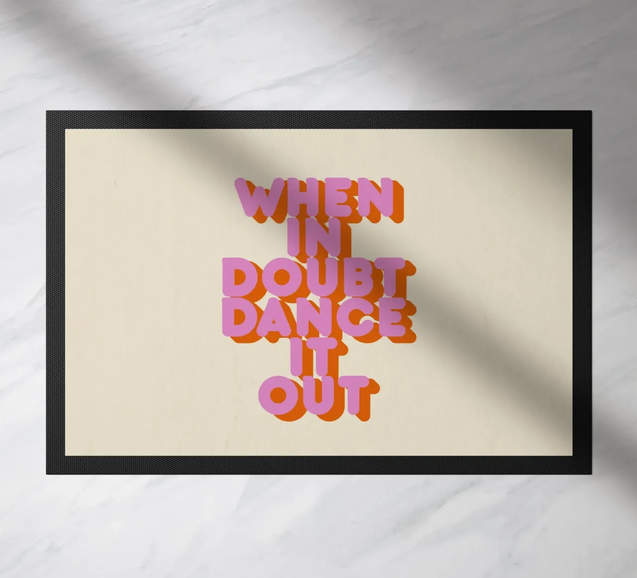 When in Doubt Dance It Out Fun Retro Typography Fußmatte von showmemars