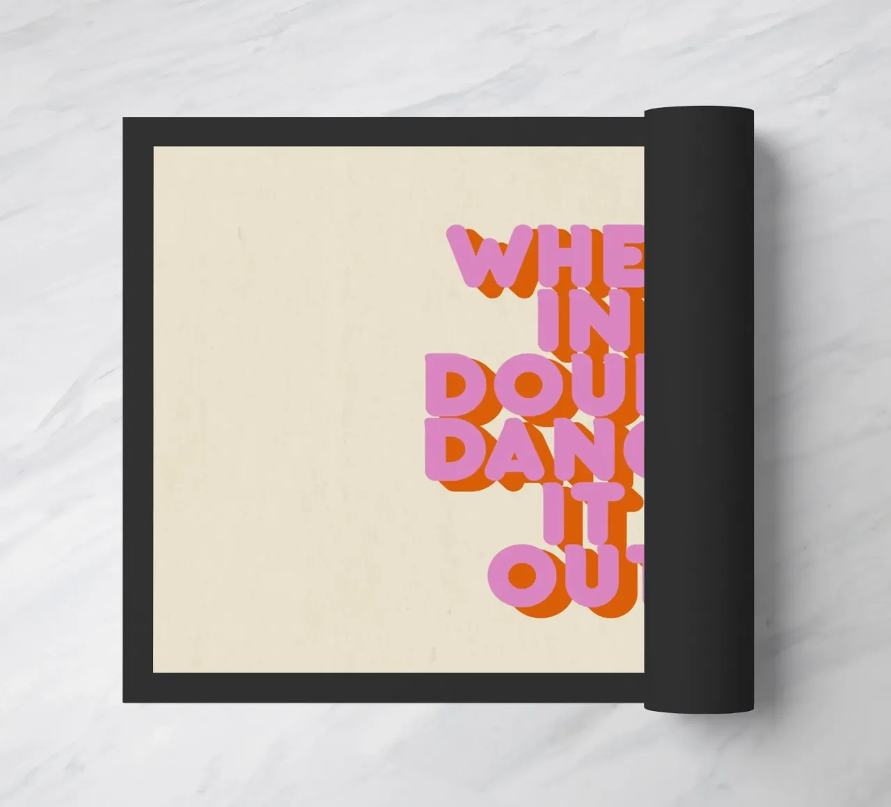 When in Doubt Dance It Out Fun Retro Typography Fußmatte von showmemars