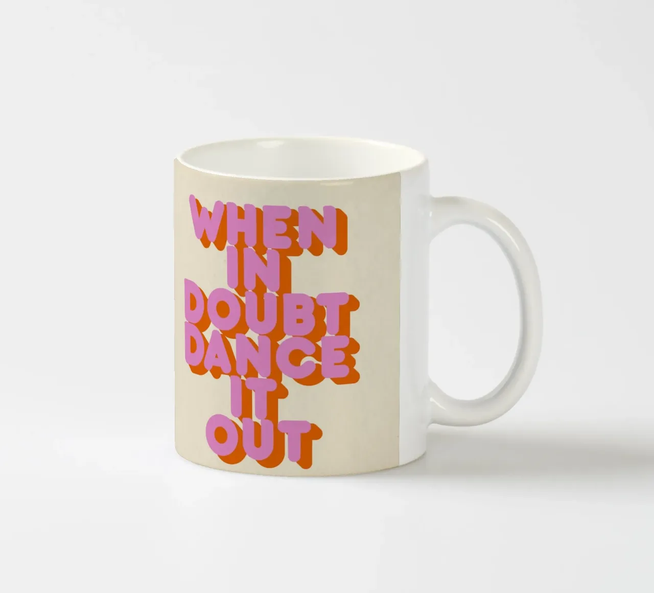 When in Doubt Dance It Out Fun Retro Typography mug en céramique de showmemars