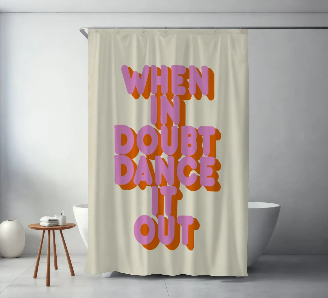 When in Doubt Dance It Out Fun Retro Typography tenda da doccia da showmemars