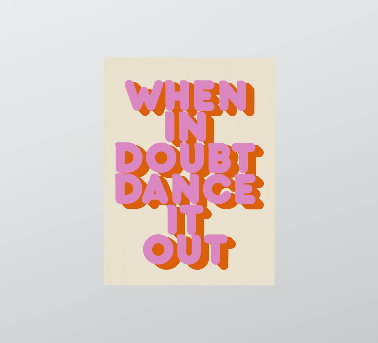 When in Doubt Dance It Out Fun Retro Typography autocollant de showmemars