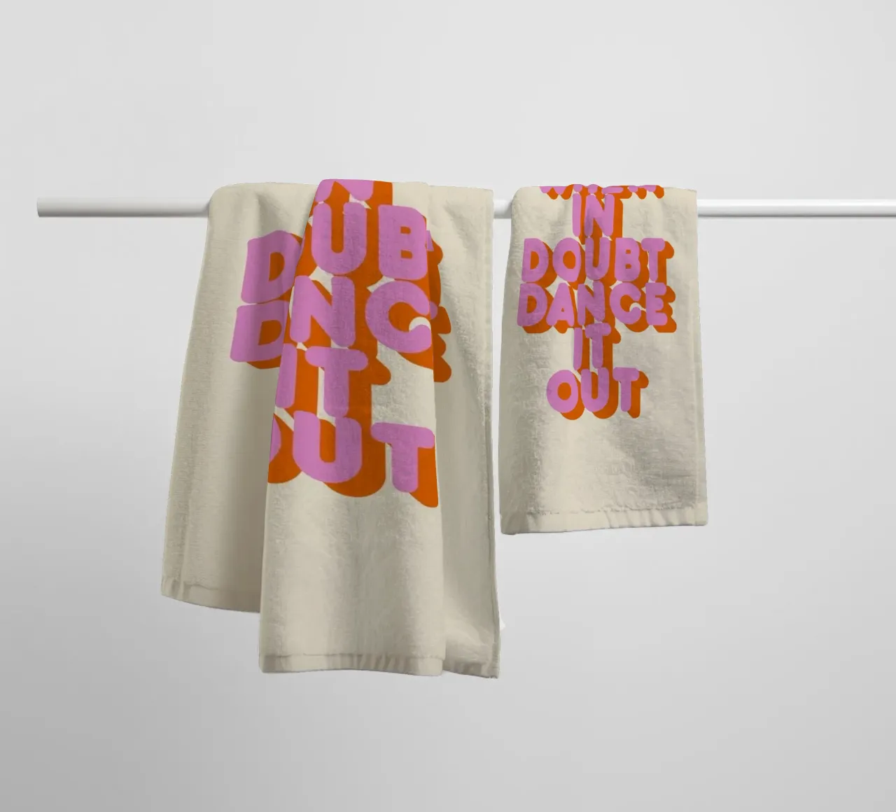 When in Doubt Dance It Out Fun Retro Typography towel by showmemars