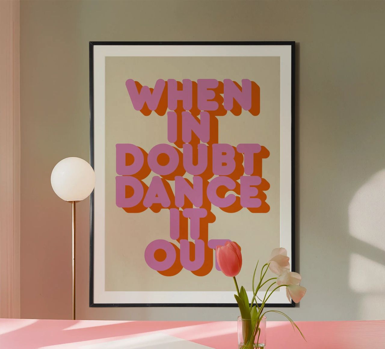When in Doubt Dance It Out Fun Retro Typography poster de showmemars