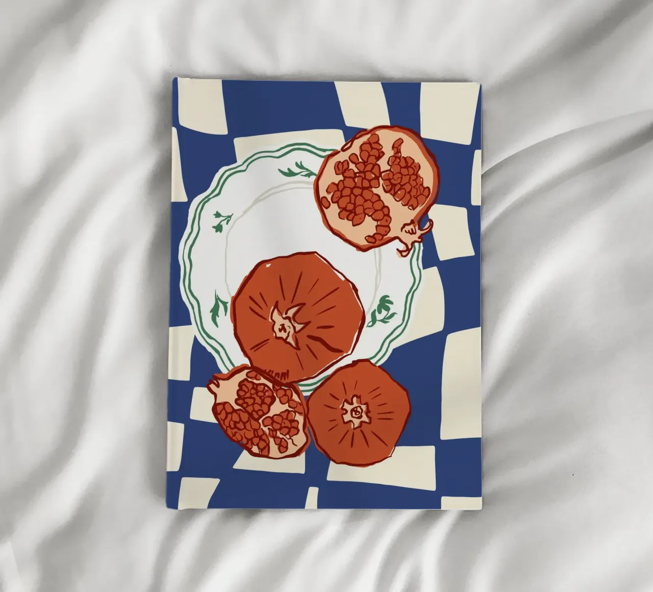 Pomegranate Plate Food Illustration notebook by Peaches Art Prints