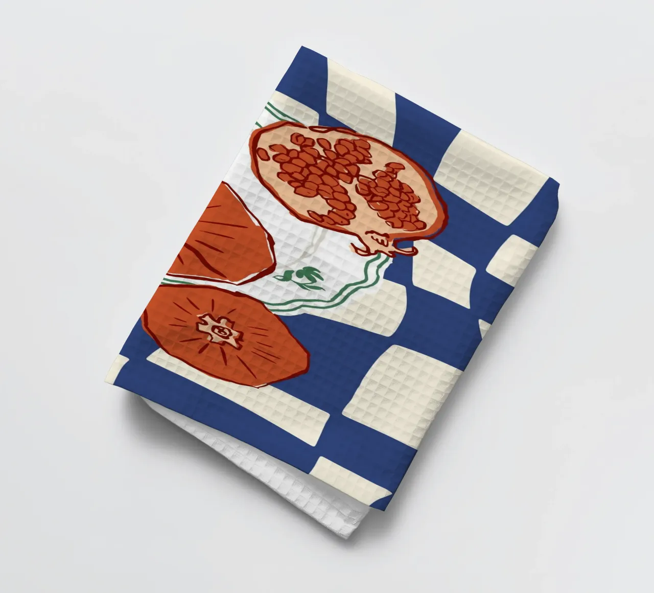 Pomegranate Plate Food Illustration tea towel by Peaches Art Prints