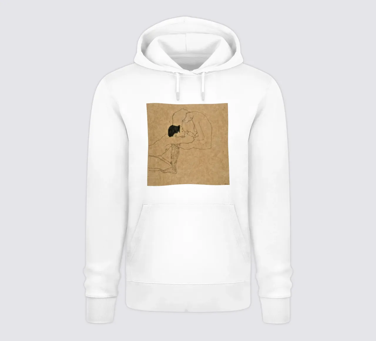 Egon Schiele - Amanti felpa con cappuccio da William Store