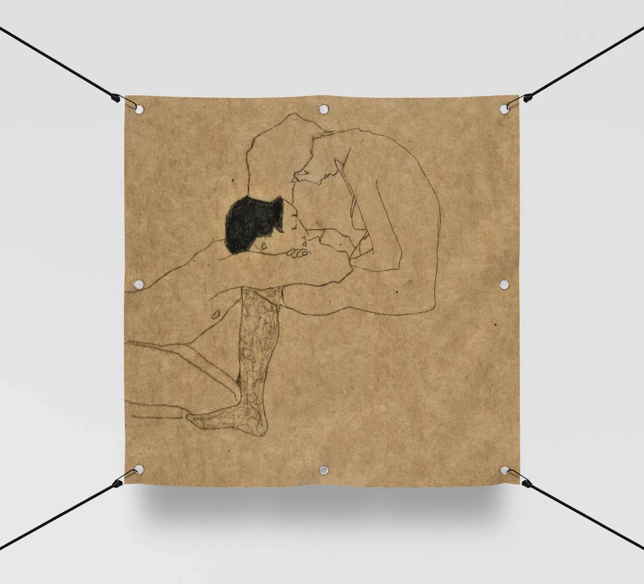 Egon Schiele - Amanti telo in pvc da William Store