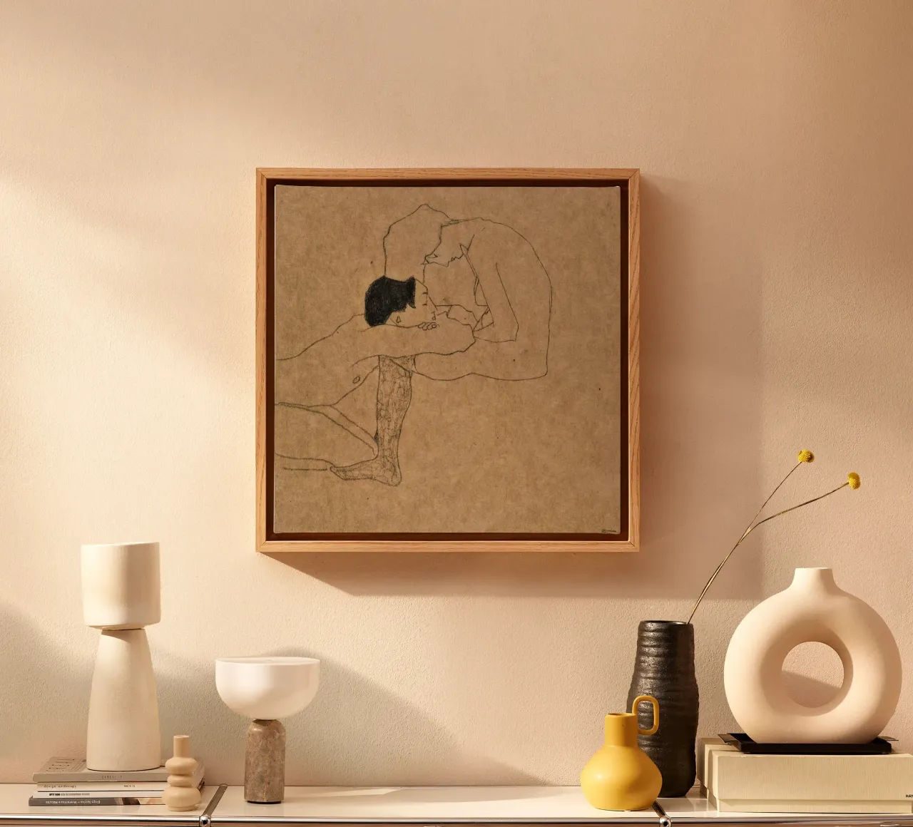 Egon Schiele - Lovers canvas by William Store