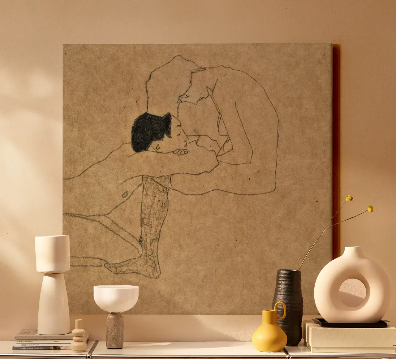 Egon Schiele - Lovers canvas by William Store