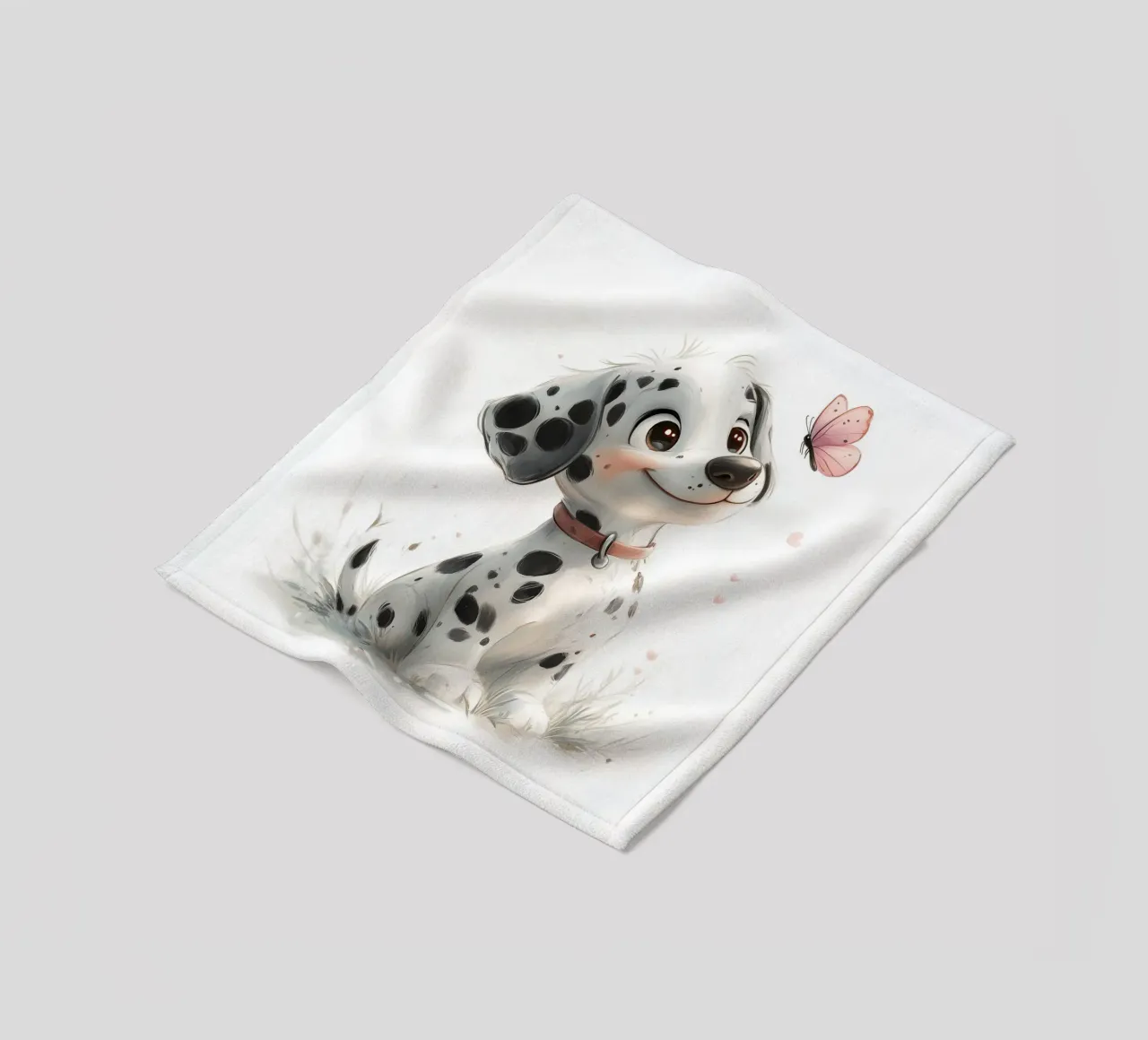 Dalmata allegro con anello a farfalla coperta in pile da Carinaprint