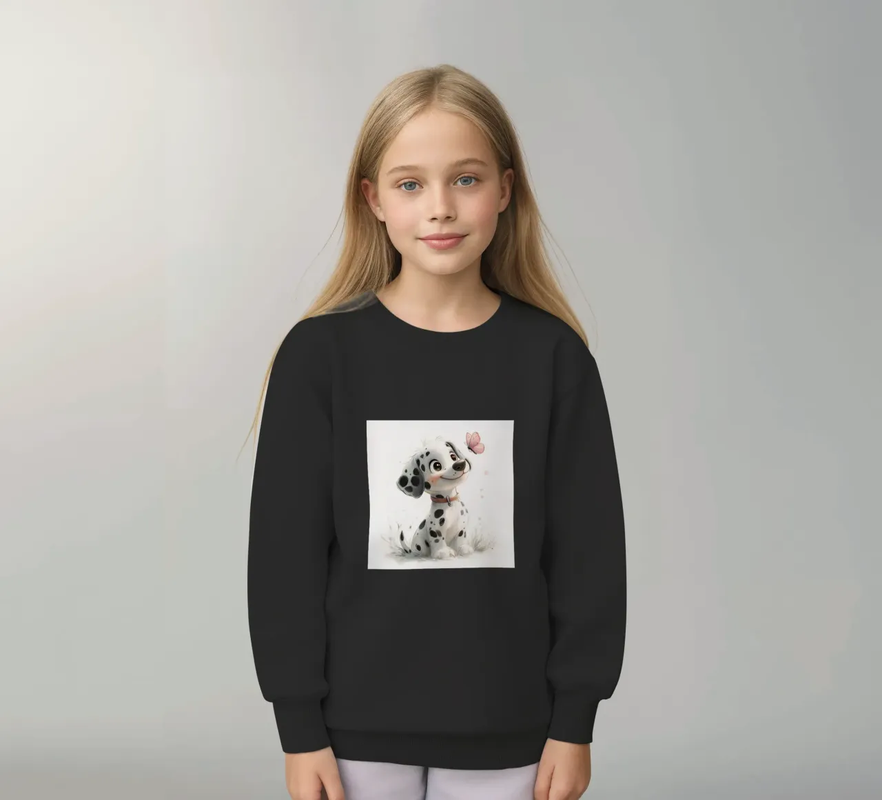 Dalmata allegro con anello a farfalla felpa bambino da Carinaprint